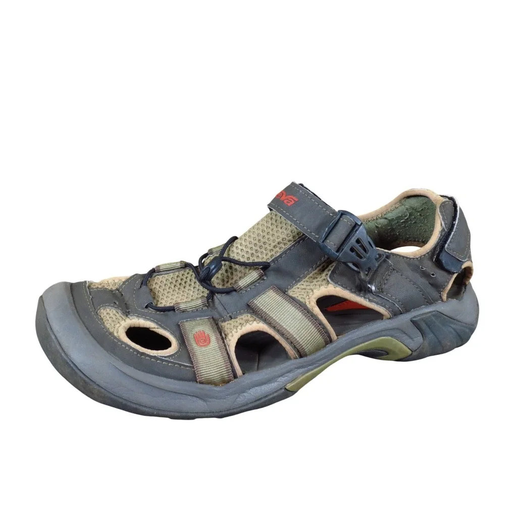 Teva Omnium Men Mens Closed Toe Sport Sandals Size 12 Hiking Water Olive Brown